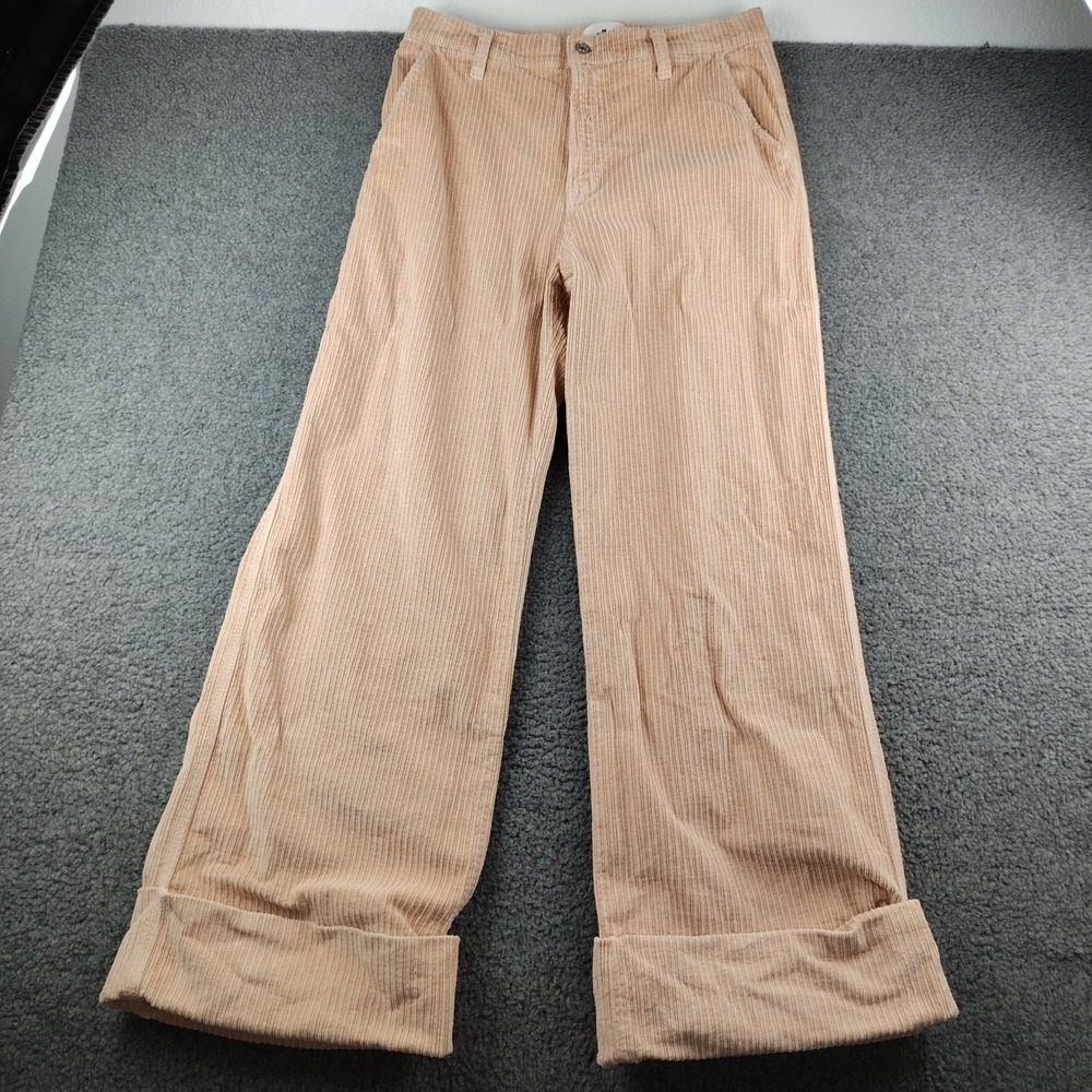 7β Seven For all Mankind Easy Trouser Pink Corduroy Pants Size 30 Wide Leg
